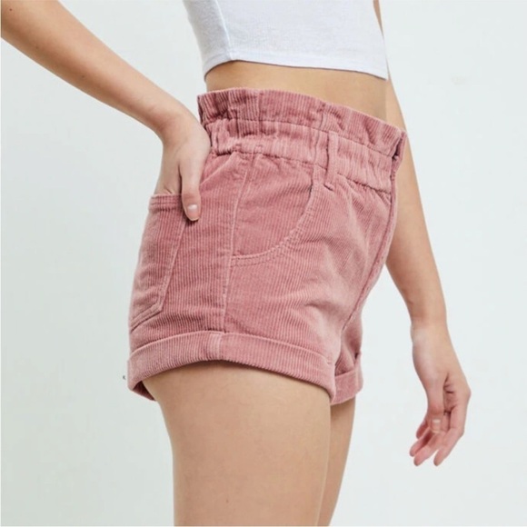 PACSUN Blush Corduroy Paperbag Mom Shorts High Waist Size XS - Picture 3 of 11